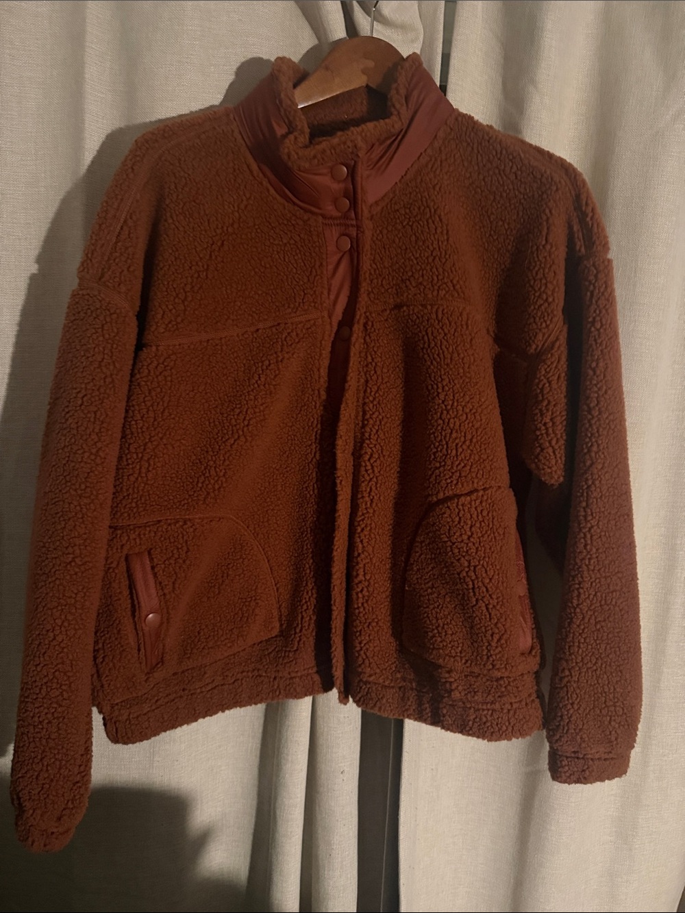 Old Navy Women's Sherpa Jacket in Rust